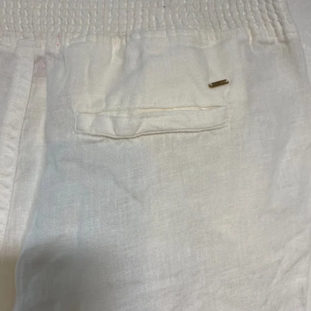 GUESS White Linen Women's Drawstring Relaxed Pants Size S - Picture 9 of 11